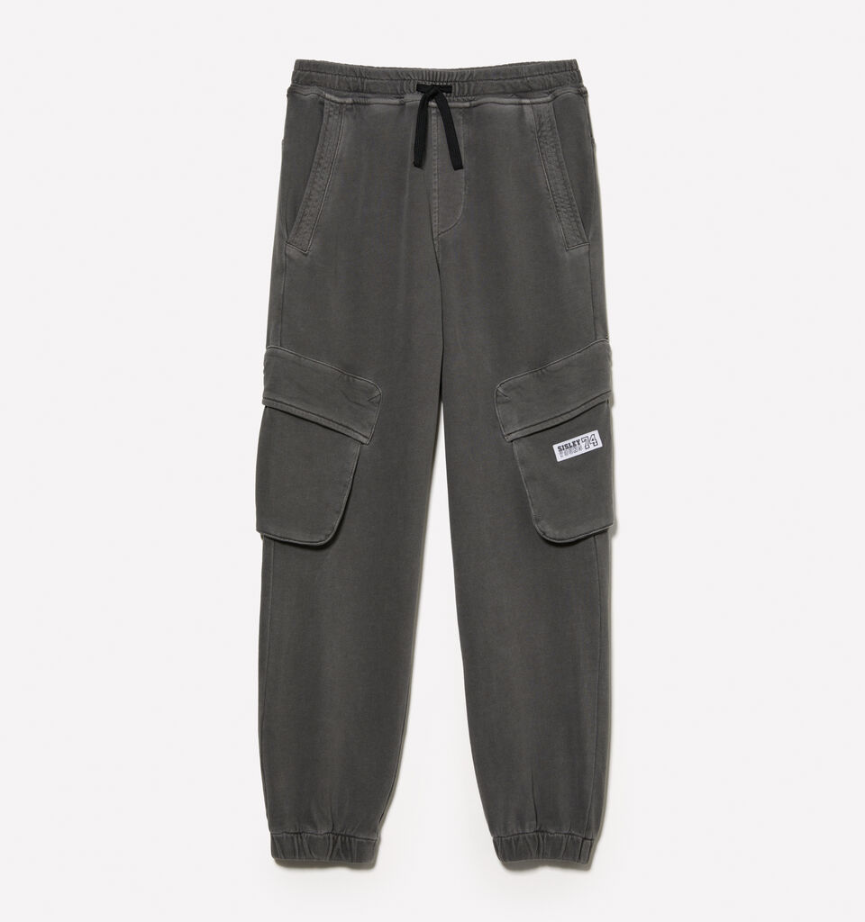 Gray joggers with pockets - boys' trousers - Dark Gray | Sisley Young image number 1